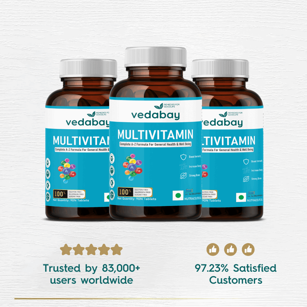 Vedabay Multivitamin Tablets for Men to Boost Immunity, Energy & Metabolism, 90 Veg Tablets - Vedabay