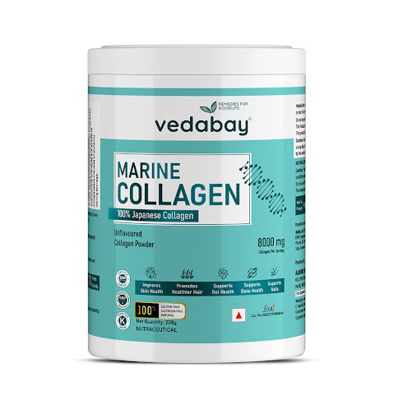 Japanese Marine Collagen Powder for Women and Men, Reduces fine Lines, Wrinkles, and Pigmentation, Support Nails, Gut, and Bone Health, Unflavoured, 200g